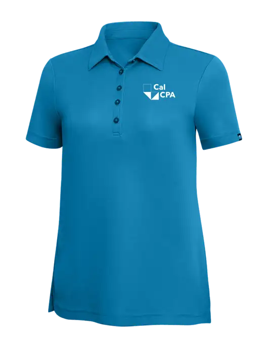TravisMathew Sapphire Solid Womens Oceanside Polo w/CalCPA Logo