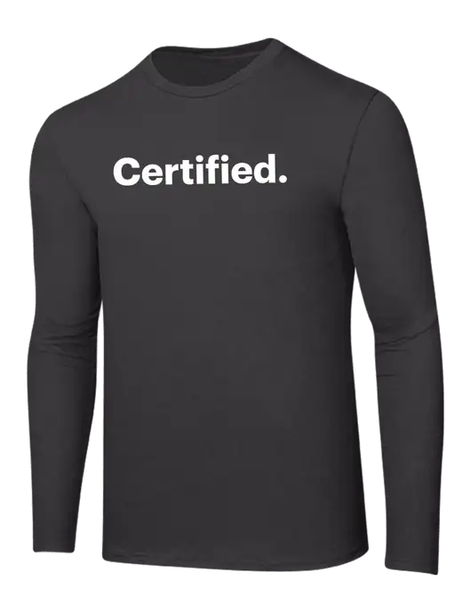 Ring Spun Charcoal 4.5 oz Long Sleeve T-Shirt w/Certified Logo, CalCPA Logo