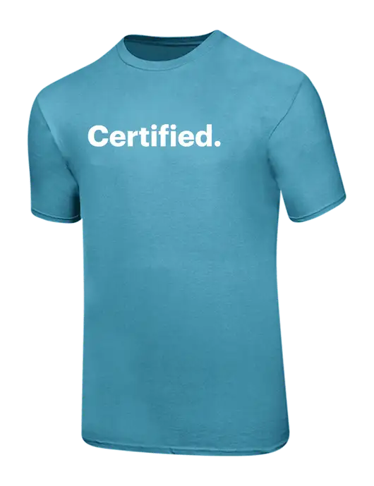 Ring Spun Light Sapphire 4.5 oz T-Shirt w/Certified Logo, CalCPA Logo
