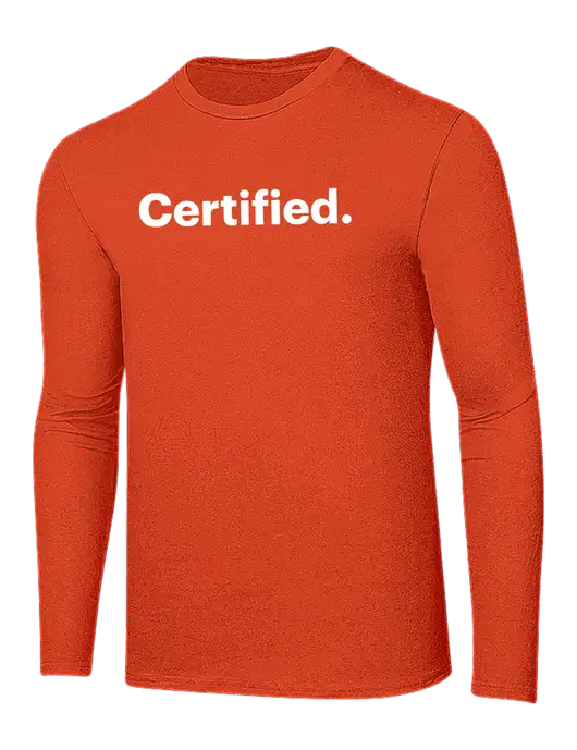 Ring Spun Orange 4.5 oz Long Sleeve T-Shirt w/Certified Logo, CalCPA Logo