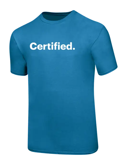 Ring Spun Sapphire 4.5 oz T-Shirt w/Certified Logo, CalCPA Logo