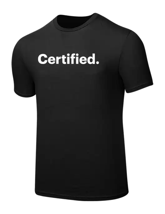Seriously Soft Black T-Shirt w/Certified Logo, CalCPA Logo
