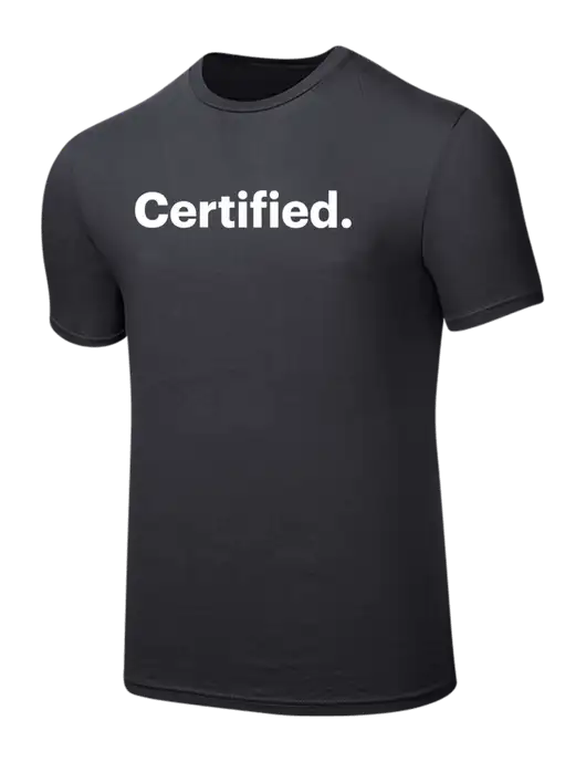 Seriously Soft Charcoal T-Shirt w/Certified Logo, CalCPA Logo