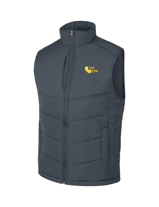 Dark Slate/Black Puffy Vest w/CalCPA Logo
